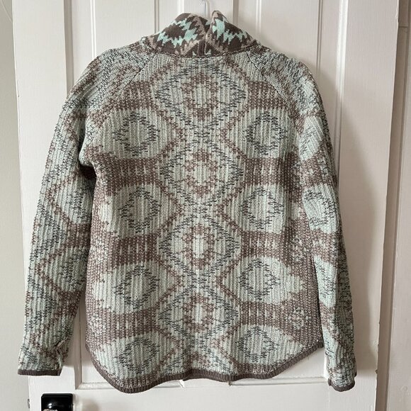 RETROD retro sweater pale mint green/pale brown , size Small - Picture 4 of 14